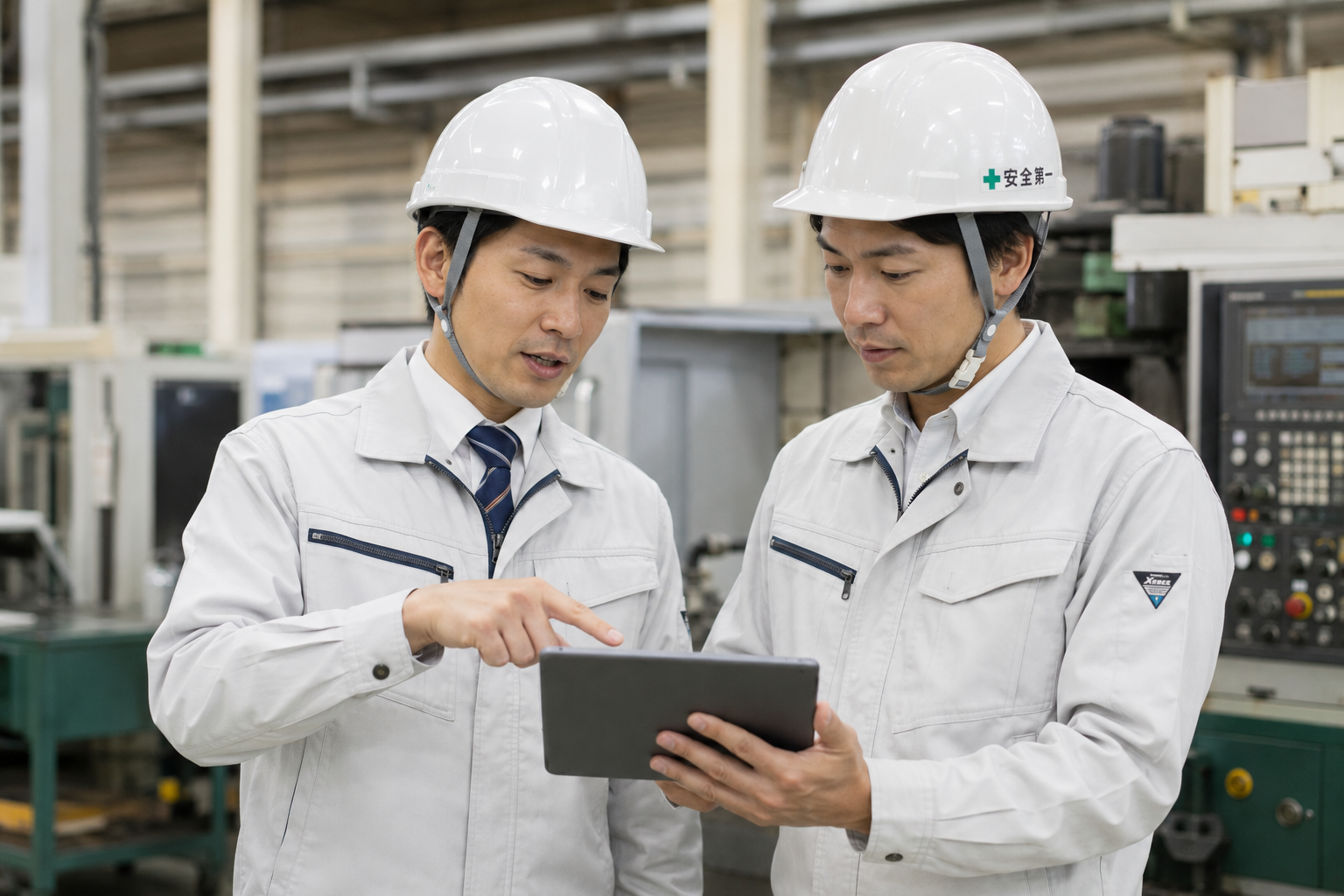 愛知県の製造現場でタブレットを使う技術者パート1